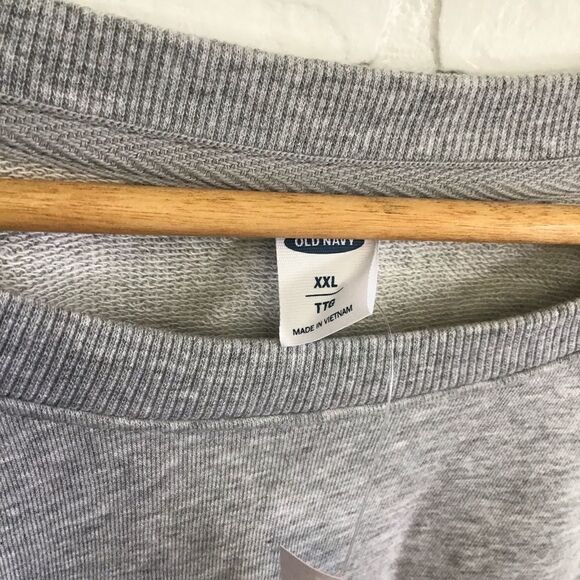 RETRO style crop Short sleeves soft sweater Old Navy grey pull over crew neck - Picture 4 of 10